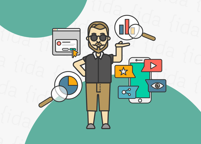 Rodrigo Vera, rodeado de elementos característicos que usan los profesionales ligados a la UX.