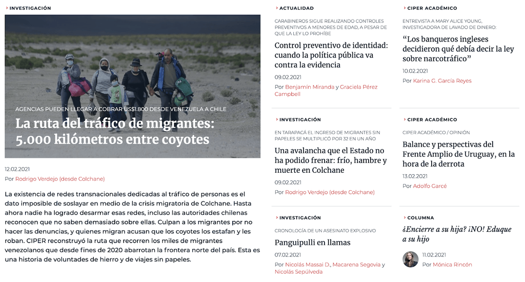 Home del sitio ciperchile.cl