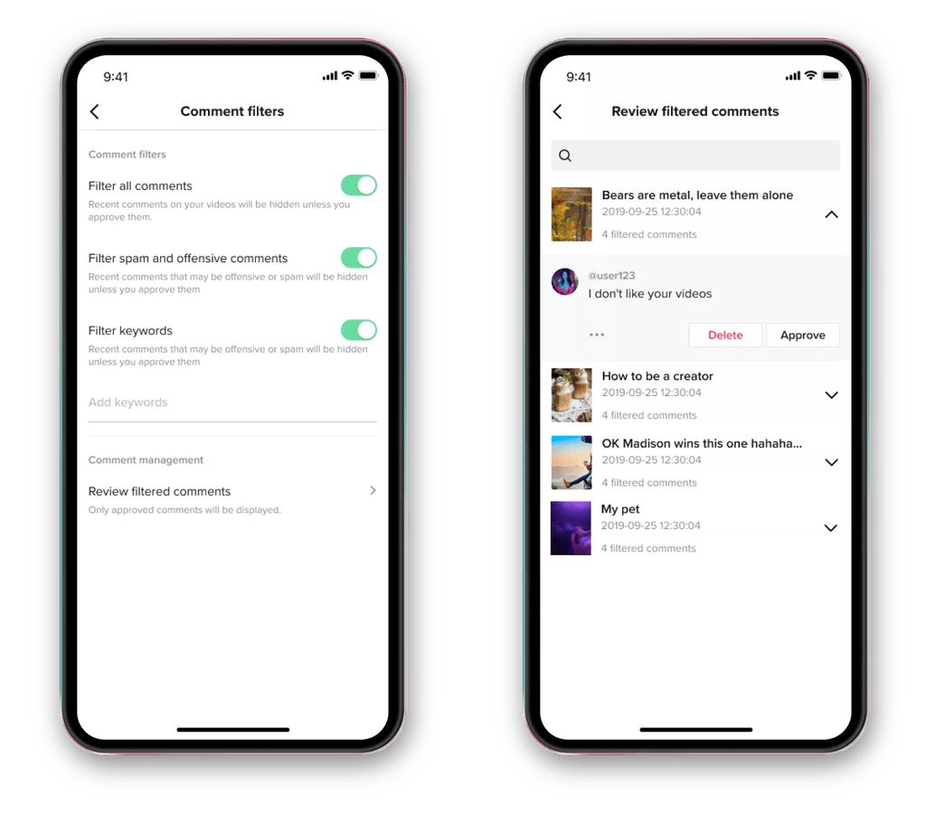 Funcionamiento del nuevo sistema de TikTok en contra del bullying.