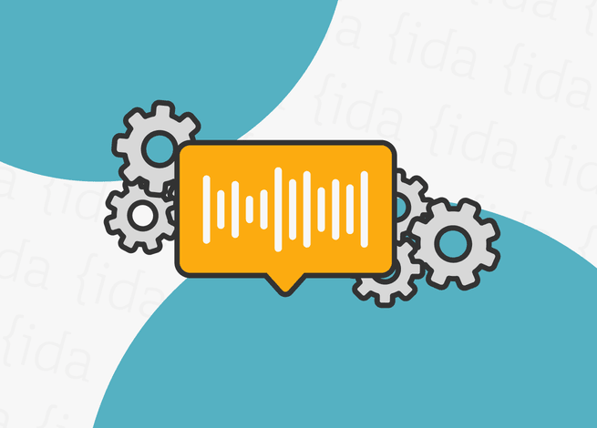 icono de mensaje que hace referencia a un audio con iconos de herramientas a sus costados.