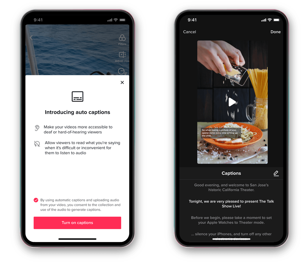Nueva función de TikTok que permite generar subtítulos automáticos en su contenido. 