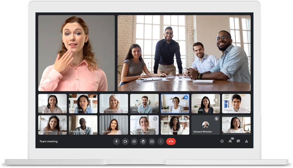 Interfaz renovada de Google Meet.