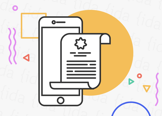 ícono de celular que hace referencia a Apple con un documento a su costado por la nueva actualización de su sistema operativo.