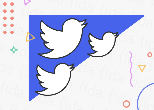 ícono de Twitter repetido en 3 ocasiones, que hace referencia a su política de uso.