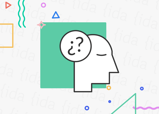 ícono de una cabeza con signos de interrogación en su cabeza.