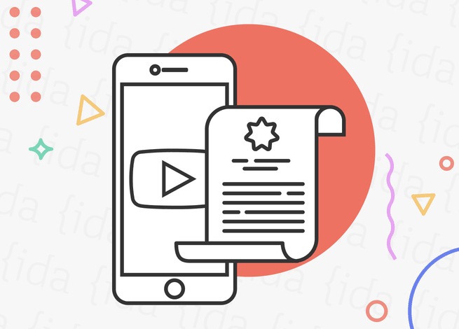 Logo de YouTube en un celular con un documento a su costado.