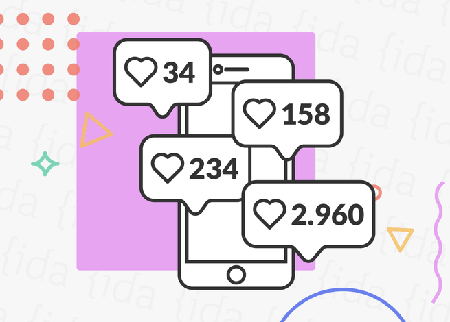 cuatro conteos con likes en Instagram.