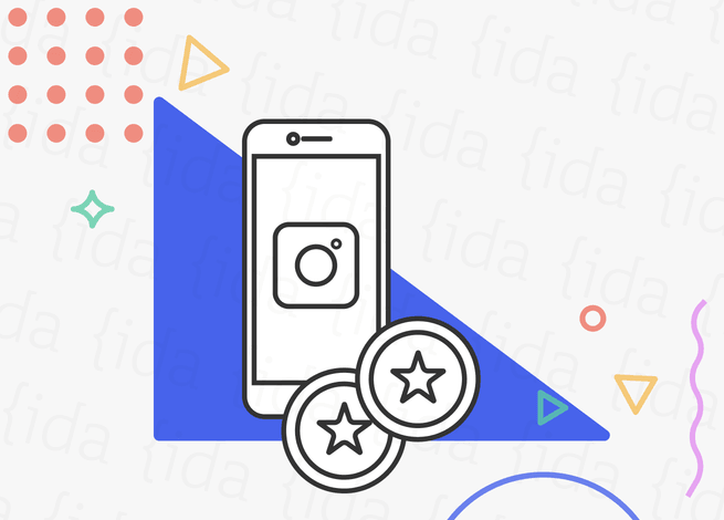 Celular con el logo de Instagram y estrellas que hacen referencia a los NFT y su nuevo "Fan Club"