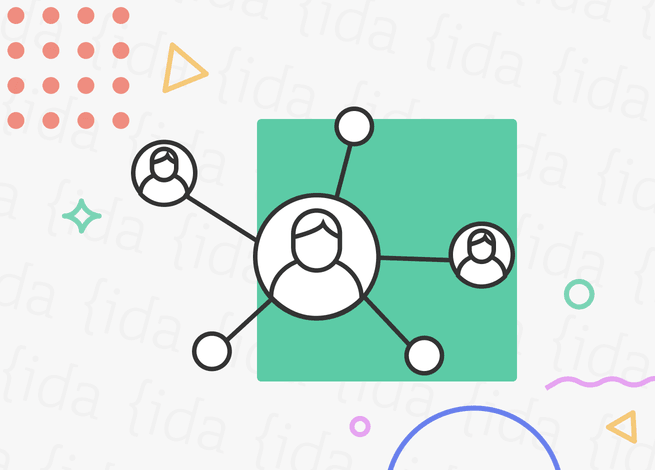 Íconos que hacen referencia a la unión digital de distintas personas.