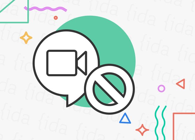 Logo de Google Meet con un signo de "prohibido" a su costado.