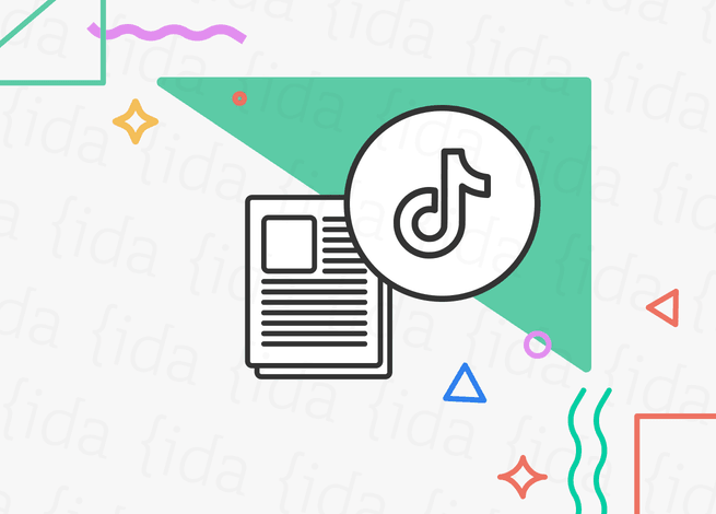 Logo de TikTok con un currículum a su costado.