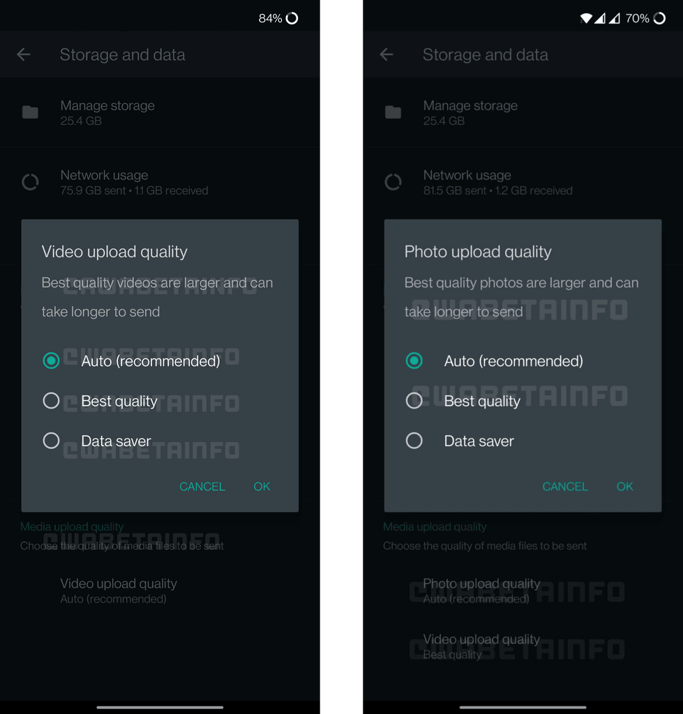 Nueva opción de WhatsApp para enviar imágenes y videos en mejor calidad.