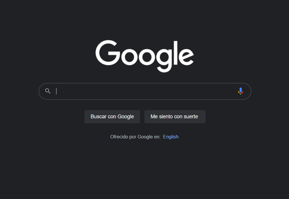 Modo oscuro de Google
