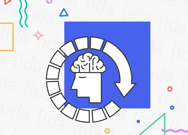 Persona con un ciclo alrededor de ella.