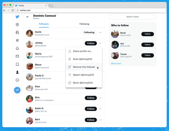 bloqueo suave de Twitter.