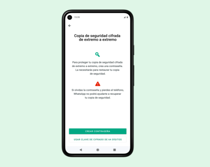 Clave de seguridad para WhatsApp.