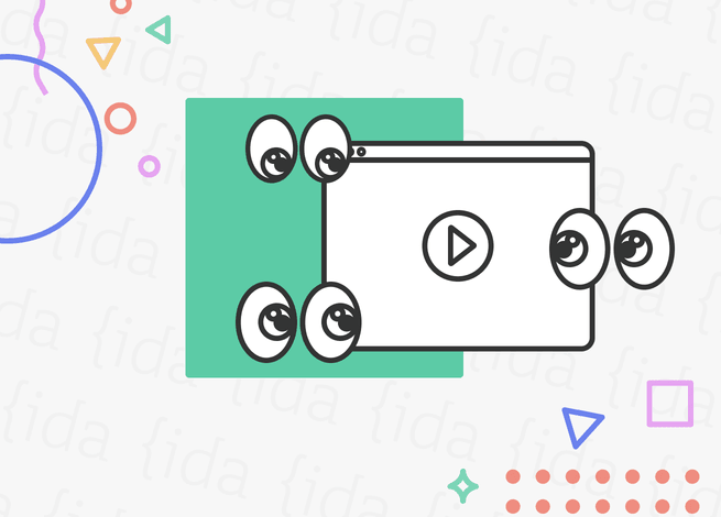 Ojos mirando video en YouTube.