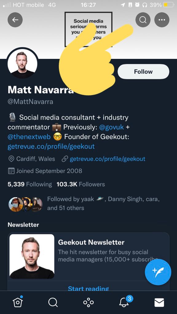 Nuevo botón para encontrar tweets específicos.