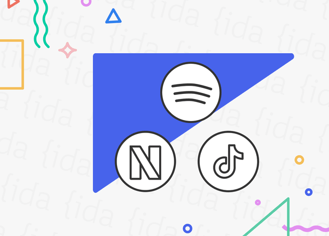 Logos de Spotify, Netflix y TikTok