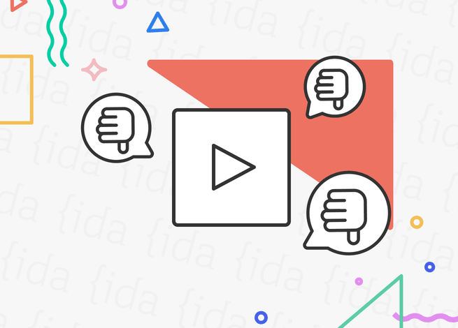 Logo de YouTube y botón de "No me gusta"