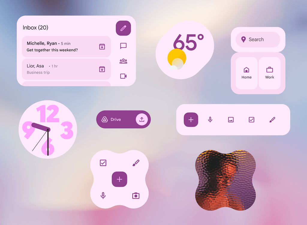 Visualización de los widgets en la nueva versión de Android.