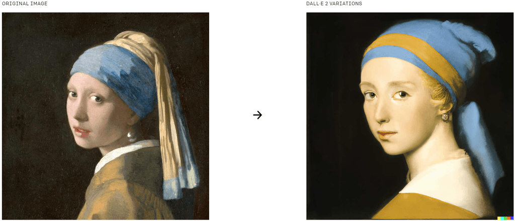 imagen creada por DALL-E 2 y su representación de una obra de arte.