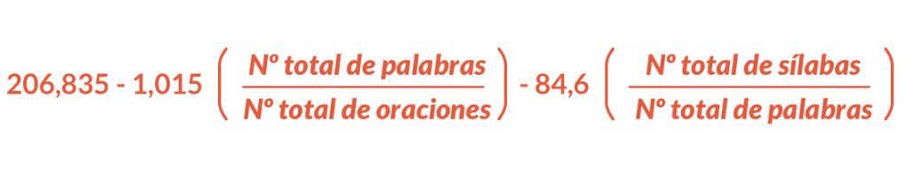 Calculo con el método Flesch-Kincaid.