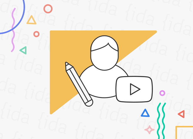 Persona acompañado del ícono de YouTube.