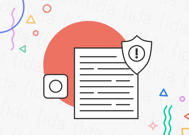 Ícono de Lensa, acompañado de un texto que simula ser una política de términos y uso.